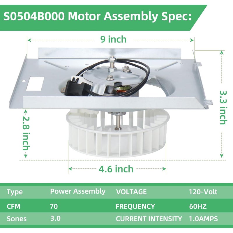 CLLOMAGY 769RL B Unit for Nutone Replacement S0504B000 Motor Assembly Power S0504B000 for Nutone,769RL B Unit Bathroom Exhaust Fan for NuTone,769RLB Motor for NuTone 757 769RL-R01 769RFT-R01 - Image 3